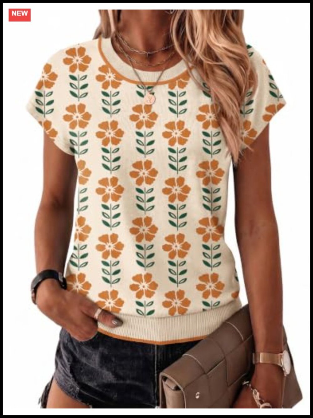 100% Viscose Women's Lightweight Cap Sleeve Crewneck Knit Pullover